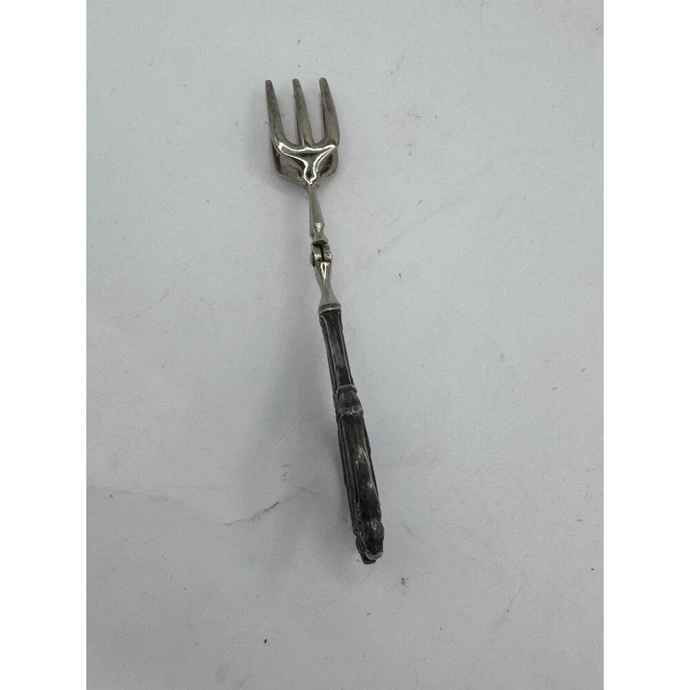 Sterling Silver Germany Floral Handle Ice Serving Pastry Food Claw Tong - 7